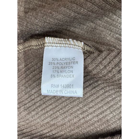 Coco+Carmen Brown Knit Ribbed Turtle Neck Women's Size XXL New With Tags - Picture 8 of 9